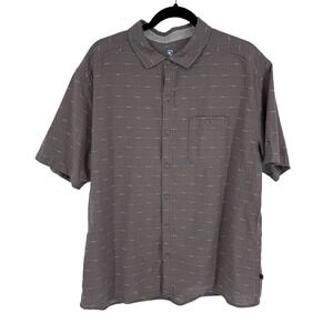 KUHL Intrepid Skorpio Short Sleeve Shirt Mens XL CharcoalGray Linen Cotton Blend